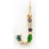 Local Eclectic Solid 9k Gold & Semiprecious Stone Initial Charm In Multi
