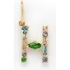 Local Eclectic Solid 9k Gold & Semiprecious Stone Initial Charm