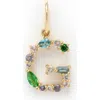 Local Eclectic Semiprecious Stone Initial Charm In Green