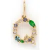Local Eclectic Semiprecious Stone Initial Charm In Multi