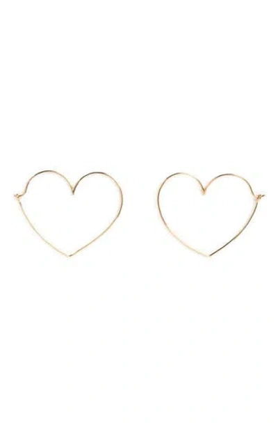 Local Eclectic Solid 9k Gold Heart Hoop Earrings