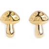 Local Eclectic Solid 9k Gold Mushroom Stud Earrings In Gold