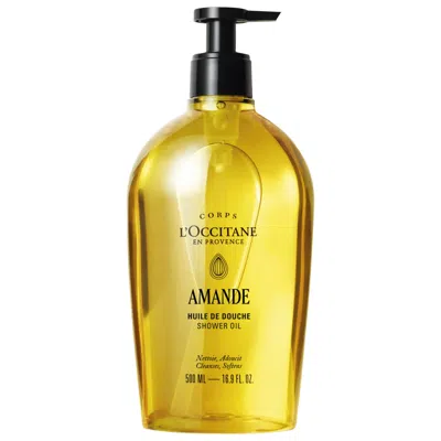 L'occitane Cleansing And Softening Refillable Shower Oil With Almond Oil 16.9 Oz/500 ml In Transparent