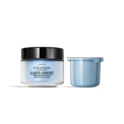 L'occitane Karité Confort Ultra Rich Body Cream + Refill Duo 13.8 In Transparent