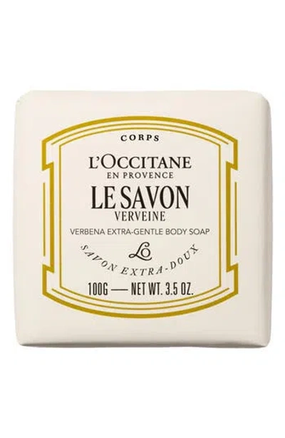 L'occitane Le Savon Shea Verbena Extra-gentle Body Soap In Transparent