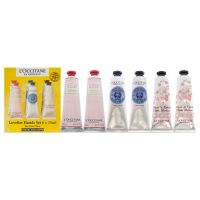 L'occitane Lovelier Hands Kit By Loccitane For Unisex - 6 X 1 oz 2 Rose, 2 Shea Dry Skin, 2 Cherry Blossom In White