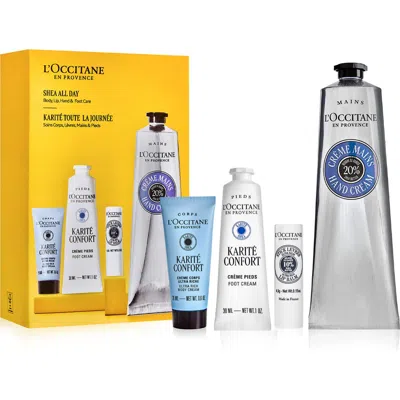L'occitane Shea All Day Gift Set $65 Value In Transparent