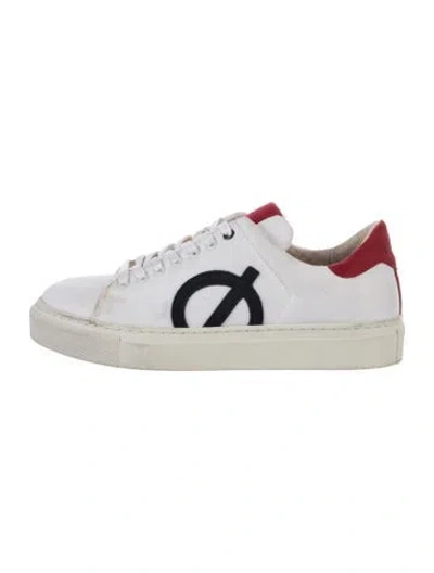 Pre-owned Loci Canvas Graphic Print Sneakers In White