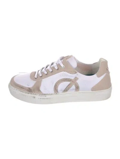 Pre-owned Loci Leather Printed Sneakers In White