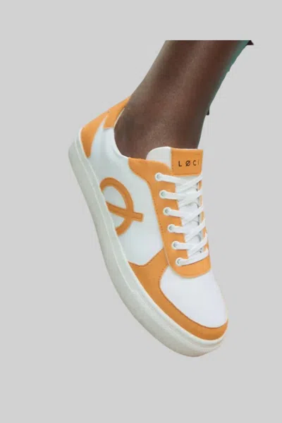 Loci Women's Sneakers In White/orange In Multi