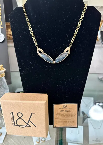 Lock & Key Jewelry Women's Anna Pavlova Double Marquee Kyanite Necklace In Gold