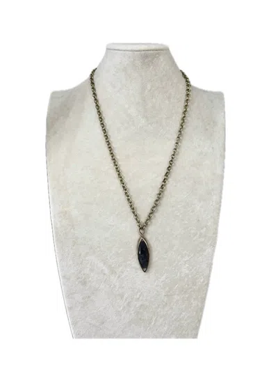 Lock & Key Jewelry Women's Marquise Kyanite Long Necklace In Teal Kyanite In Multi