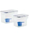 Lock & Lock Locknlock Food Storage 4pc Clear Container & Scoop Set In Clear