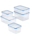 Lock & Lock Locknlock Rectangular 10pc Food Storage Container Set In Clear