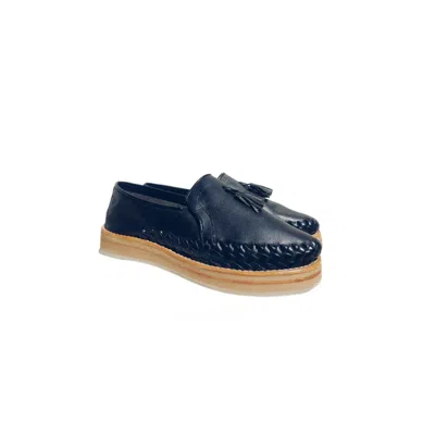 Locklear Thomas Men's Black / Neutrals Handmade Leather Loafer With Tassels In Black