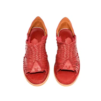 Locklear Thomas Men's Hand Crafted Leather Micho Sandal In Red