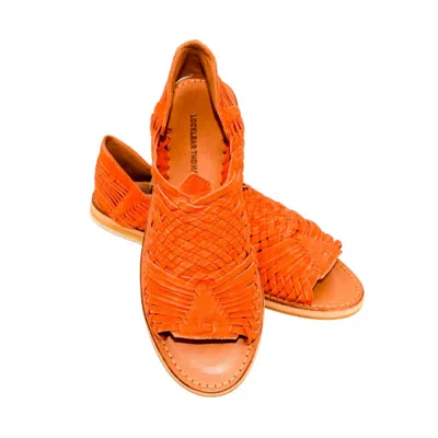 Locklear Thomas Men's Hand Crafted Suede Micho Sandal In Orange