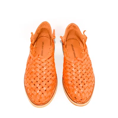 Locklear Thomas Men's Hand Woven Leather Camino Loafer In Orange
