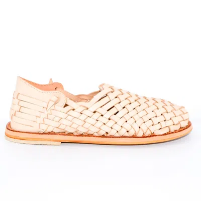 Locklear Thomas Men's Neutrals / White Hand Woven Leather Camino Loafer In Off White