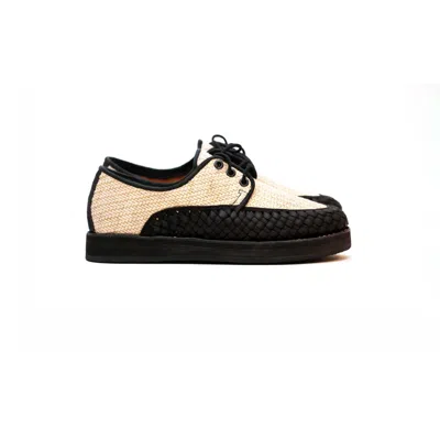 Locklear Thomas Women's Black / Neutrals / White Hand Crafted Camino Sneaker In Black/white