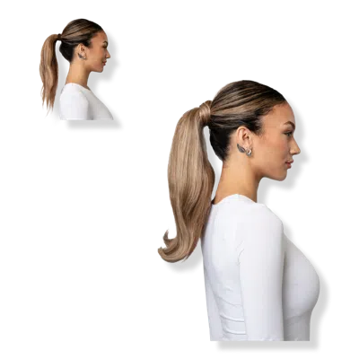 Locks & Mane 18" Human Hair Ponytail - Butter Pecan