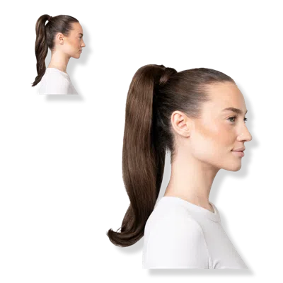 Locks & Mane 18" Human Hair Ponytail - Milk Chocolate In Brown