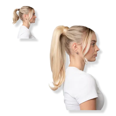 Locks & Mane 18" Human Hair Ponytail - Vanilla In White
