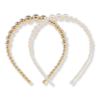 Locks & Mane Having A Ball Pearl & Gold Headbands