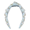 Locks & Mane Plaid & Pearl Headband - Blue In Blue