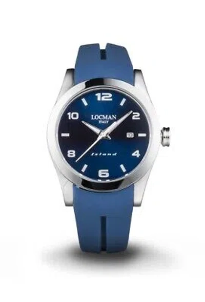 Pre-owned Locman 0613a02s-00blwhsb  Island / Men's Watch / Dial Blue / Case X Face