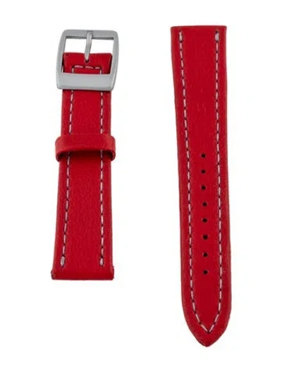 Pre-owned Locman 19mm Watch Strap. In Red
