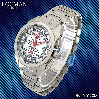 Pre-owned Locman Cavallo Pazzo Chronograph Mother-of-pear Quartz Watch Ref. 161, 40 X 47mm
