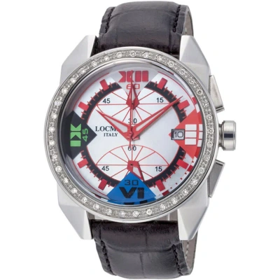 Locman Cavallo Pazzo Diamond Mother Of Pearl Dial Black Leather Men's Watch Lo-161moprddbkleal In Black / Mop / Mother Of Pearl
