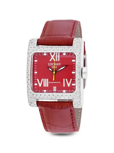Locman Italy Diamond Classic 33mm Watch In Red