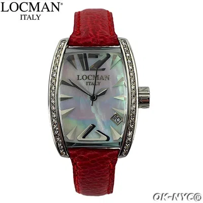 Pre-owned Locman Italy Panorama Diamond Ref.151 Quartz Women's Watch Ostrich Mop 29 Mm