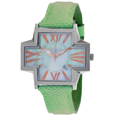 Locman Italy Plus Quartz Ladies Watch 180mopgr/grks In Gold Tone / Green / Mop / Mother Of Pearl / Rose / Rose Gold Tone