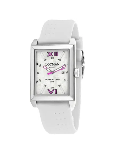 Locman Italy Stealth R Rectangle-frame 44mm Watch In Gray