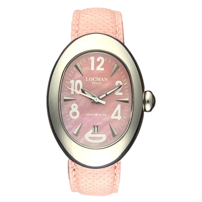 Pre-owned Locman Ladies  Nuovo Mother-of-pearl Sapphire Quartz Pink Watch Ref 020, 33x46mm