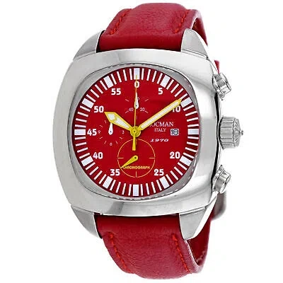 Pre-owned Locman Men's Classic Red Dial Watch - 1970rdq