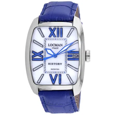 Locman Men's Classic White Dial Watch In Blue