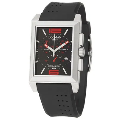 Locman Men's Sport Black Rectangle 50mm In Silver