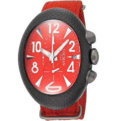 Pre-owned Locman Mens Nuovo Red Dial Watch - 100rdcrbq
