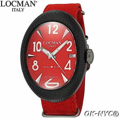 Pre-owned Locman Nuovo Carbon Swiss Mechanical Movement Unisex Watch Ref 101, 40mm X 56mm