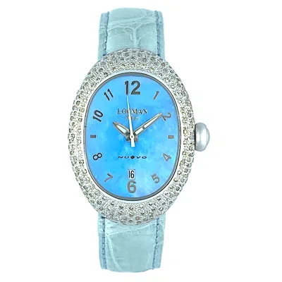 Pre-owned Locman Nuovo Diamond Aluminium Mother-of-pearl Sapphire Quartz Watch Ref 015, 33