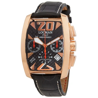 Locman Panorama Chronograph Automatic Black Dial Men's Watch R.154 In Black / Gold / Gold Tone / Rose / Rose Gold / Rose Gold Tone