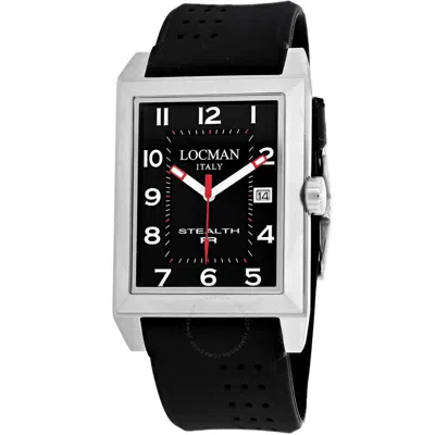 LOCMAN LOCMAN STEALTH R BLACK DIAL BLACK LEATHER MEN'S WATCH LO-240BK2BK