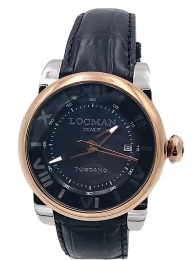 Pre-owned Locman Toscano Automatic Watch Ref590aok/900 42mm Black Very Discounted