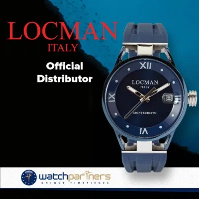 Pre-owned Locman Watch Montecristo Lady Only Time Quartz Movement 10atm 33mm Blue Dial