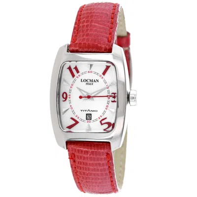 Locman Women's Classic White Dial Watch In Red