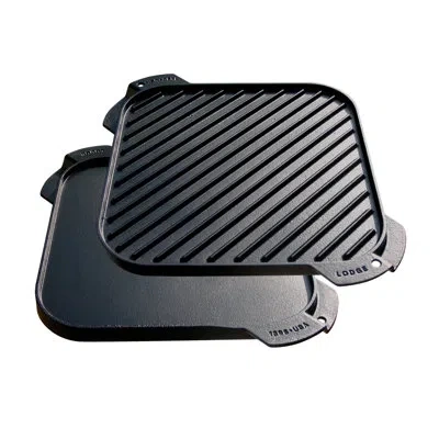Lodge 10.5 Inch Square Reversible Grill And Griddle In Black